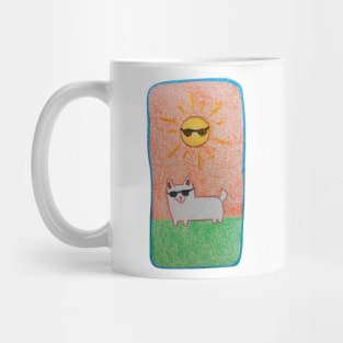 Doge sunglasses, Character dog, Pencil color drawing Mug